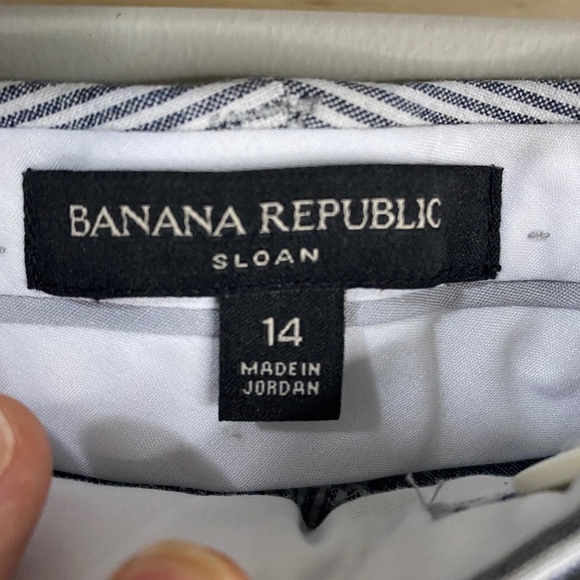 Banana Republic Sloan Women's Striped Cotton Blend Pants Size 14 - Picture 2 of 11